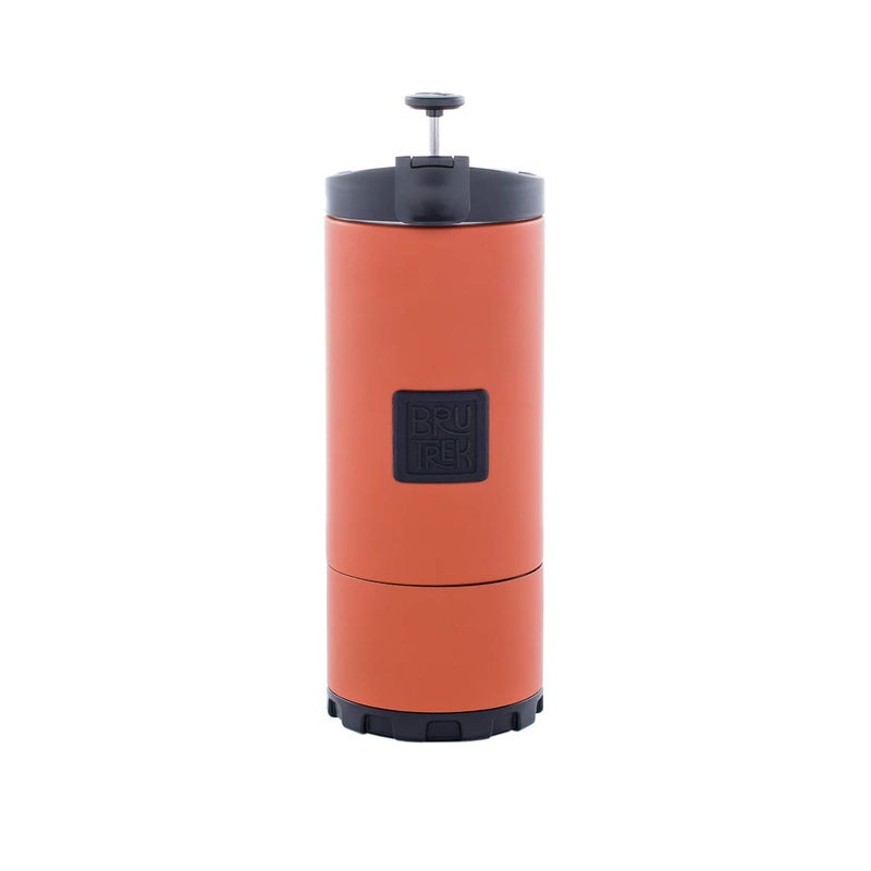 BruTrek OVRLNDR Travel Coffee French Press, 24 fl.oz Drinkable Capacity, Vacuum Insulated, Easy To Clean Removable Bottom, No Spill Lid, On The Go Coffee Brewing (Red Rock) - Image 1